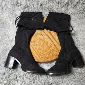 Steve Madden Selah Women Size 8 Over the Knee Black Drawstring Fabric Sock Boots